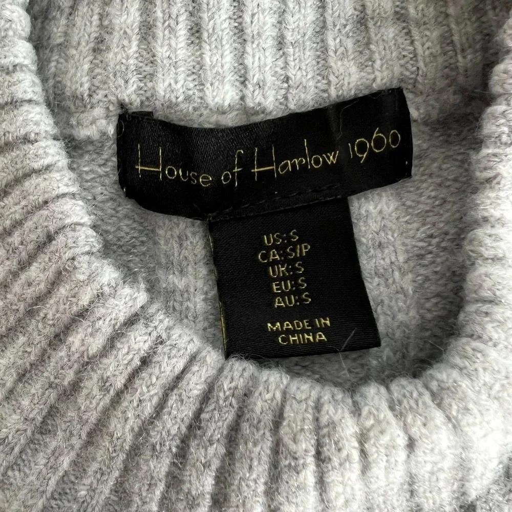 House of Harlow Rib knit dress with long sleeve top gray - Picture 4 of 4